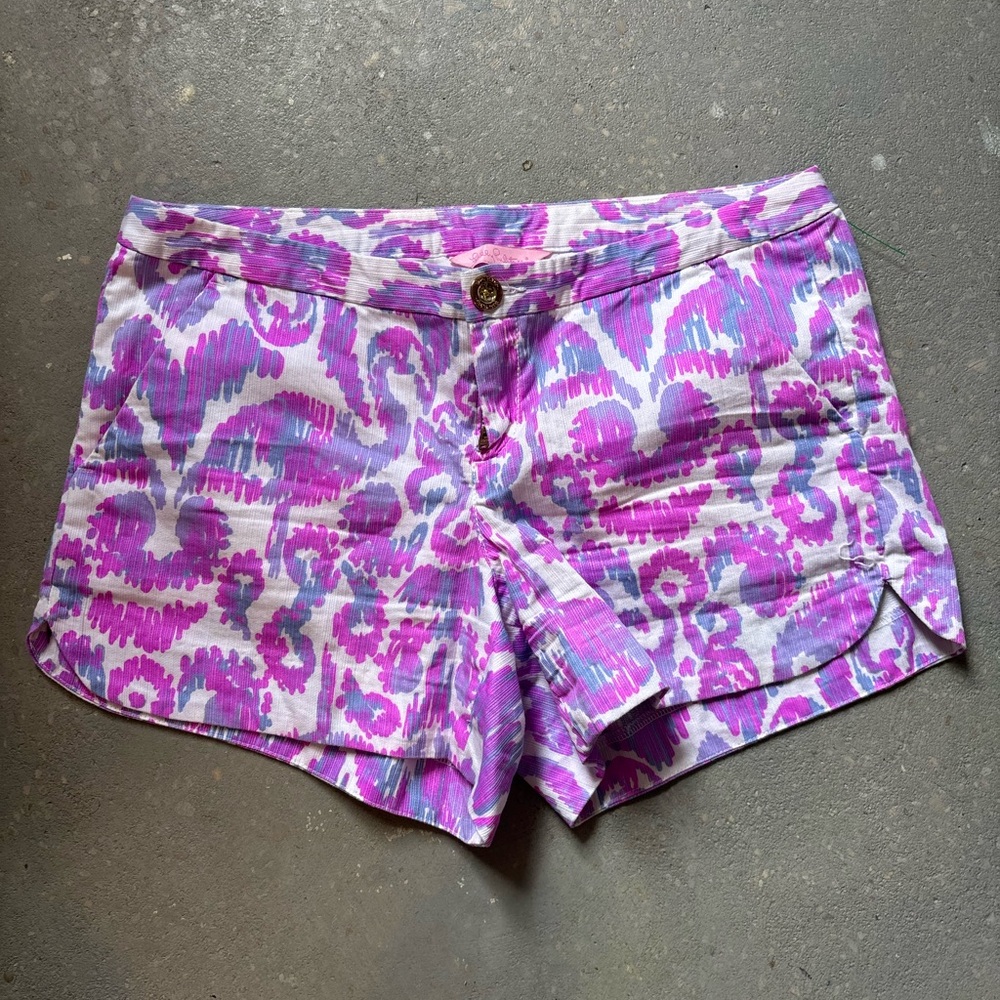 Lilly Pulitzer Purple & Pink Ikat Print Callahan Shorts Size‎ 0